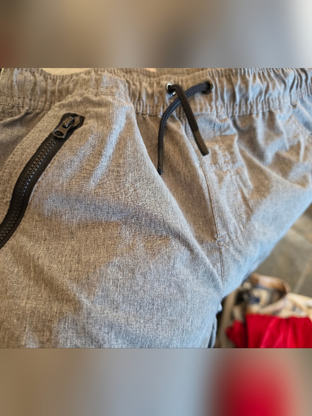 Cat & Jack Light Gray Drawstring Hybrid Shorts BOYS SIZE L